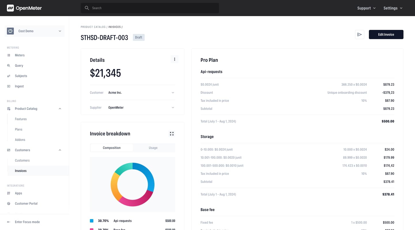 OpenMeter Cloud Invoice