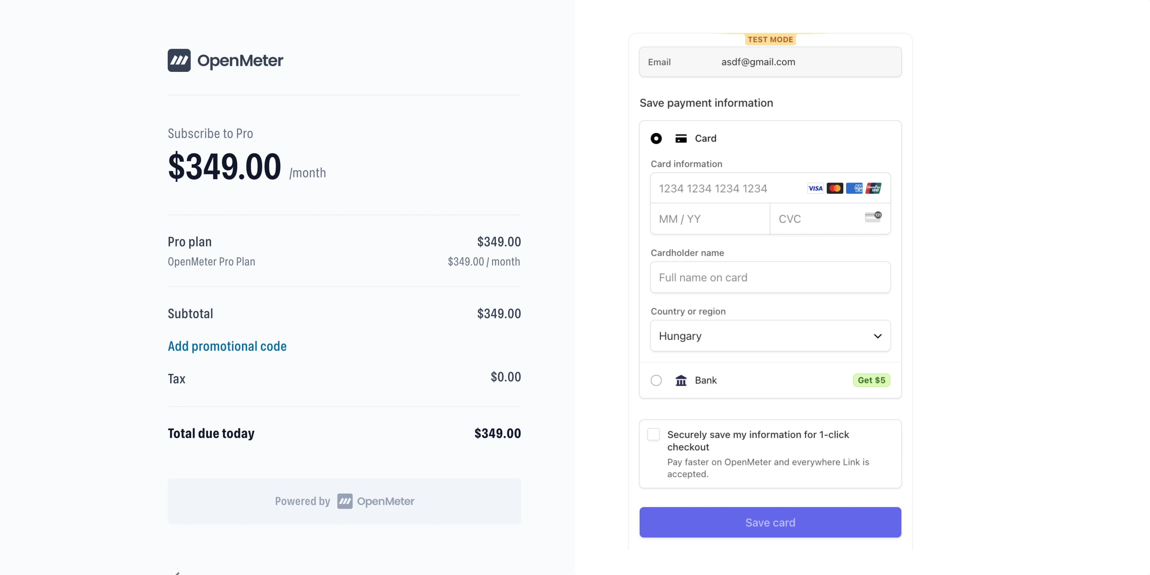 OpenMeter Billing with Stripe Payments